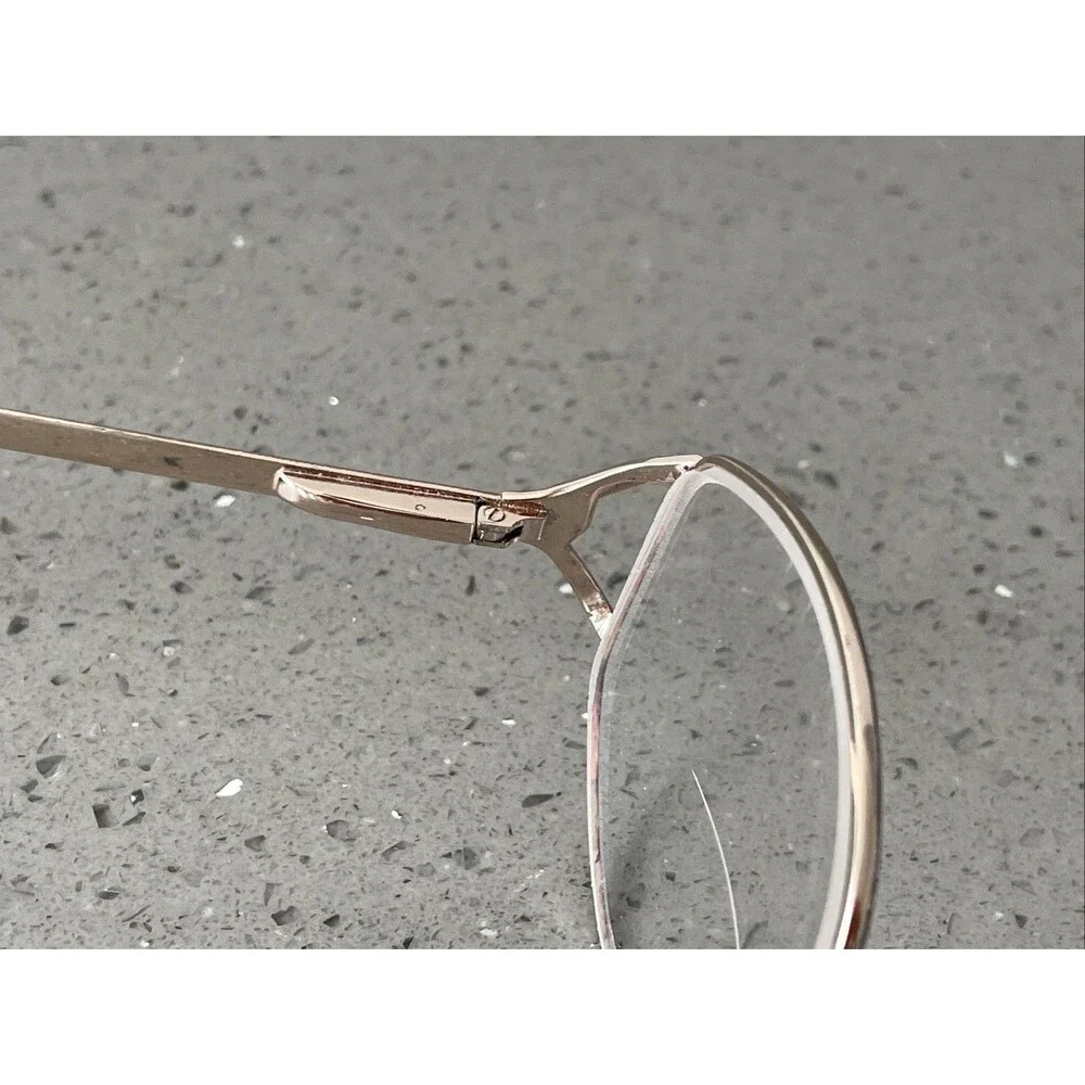 EYEGLASSES ECCA WM 5008 AM TORTOISE GOLD METAL FRAMES ONLY 52-18-135 red round